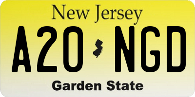 NJ license plate A20NGD