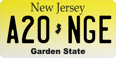 NJ license plate A20NGE