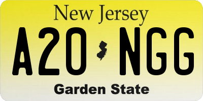 NJ license plate A20NGG