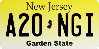 NJ license plate A20NGI