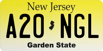 NJ license plate A20NGL