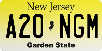 NJ license plate A20NGM