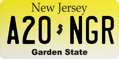 NJ license plate A20NGR