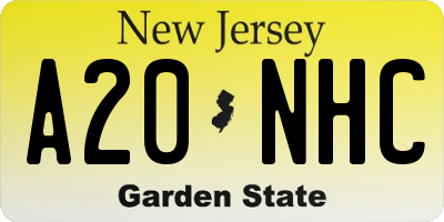 NJ license plate A20NHC