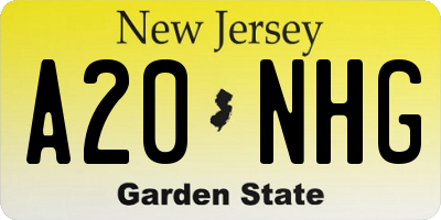 NJ license plate A20NHG