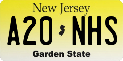 NJ license plate A20NHS