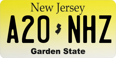 NJ license plate A20NHZ