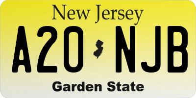 NJ license plate A20NJB