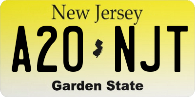 NJ license plate A20NJT