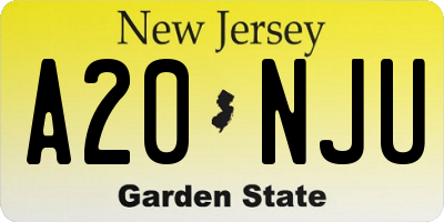 NJ license plate A20NJU
