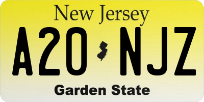 NJ license plate A20NJZ