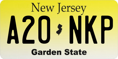 NJ license plate A20NKP