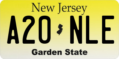 NJ license plate A20NLE