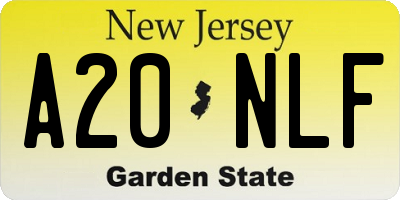 NJ license plate A20NLF