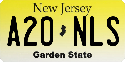 NJ license plate A20NLS
