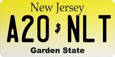 NJ license plate A20NLT