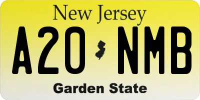NJ license plate A20NMB