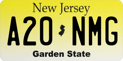 NJ license plate A20NMG