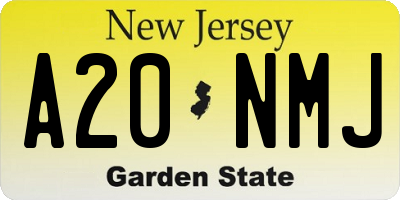 NJ license plate A20NMJ