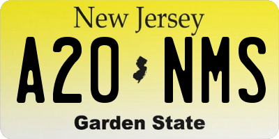 NJ license plate A20NMS