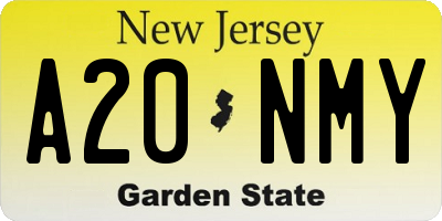 NJ license plate A20NMY