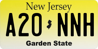 NJ license plate A20NNH