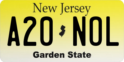 NJ license plate A20NOL