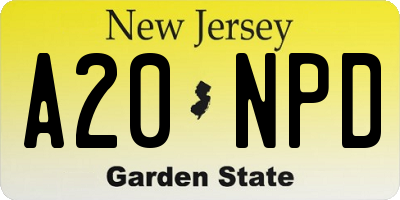 NJ license plate A20NPD