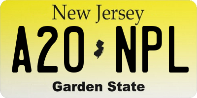 NJ license plate A20NPL