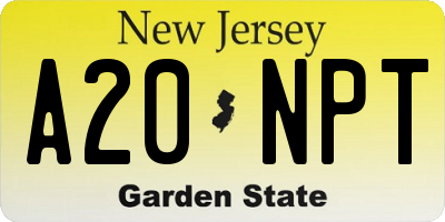 NJ license plate A20NPT