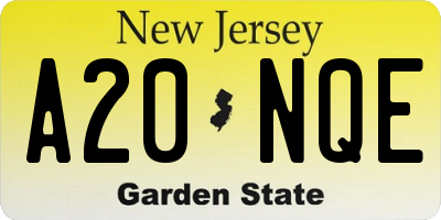 NJ license plate A20NQE