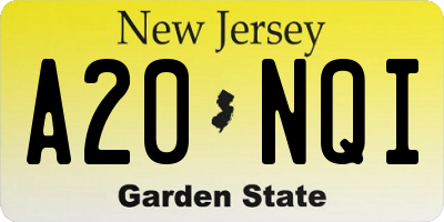 NJ license plate A20NQI