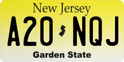 NJ license plate A20NQJ
