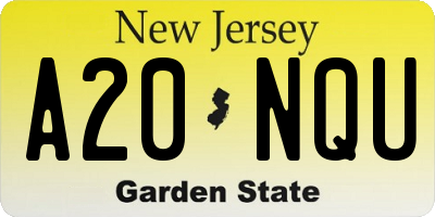 NJ license plate A20NQU
