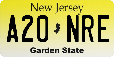 NJ license plate A20NRE
