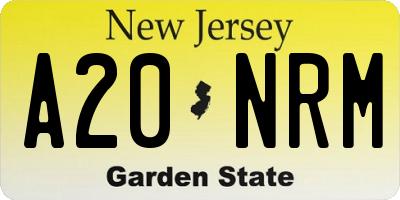 NJ license plate A20NRM