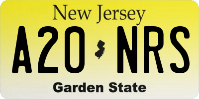 NJ license plate A20NRS