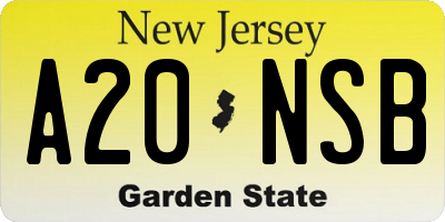 NJ license plate A20NSB