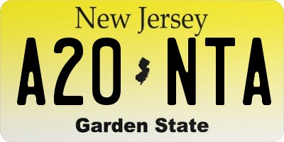 NJ license plate A20NTA