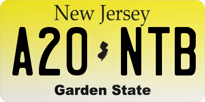 NJ license plate A20NTB
