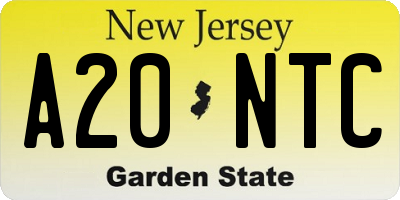NJ license plate A20NTC