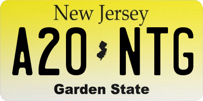 NJ license plate A20NTG