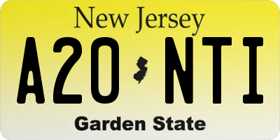 NJ license plate A20NTI