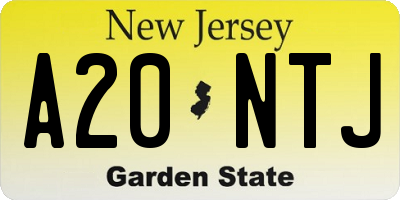 NJ license plate A20NTJ