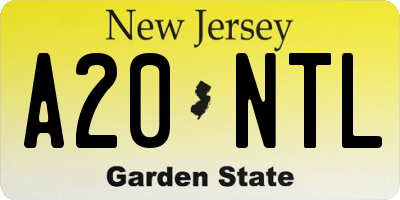 NJ license plate A20NTL