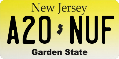 NJ license plate A20NUF