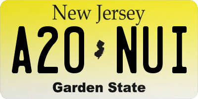 NJ license plate A20NUI