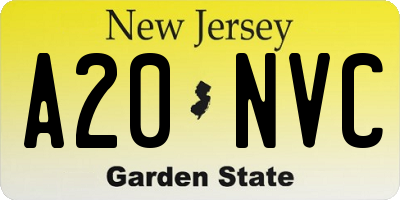 NJ license plate A20NVC
