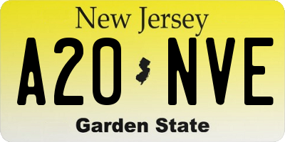 NJ license plate A20NVE