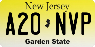 NJ license plate A20NVP